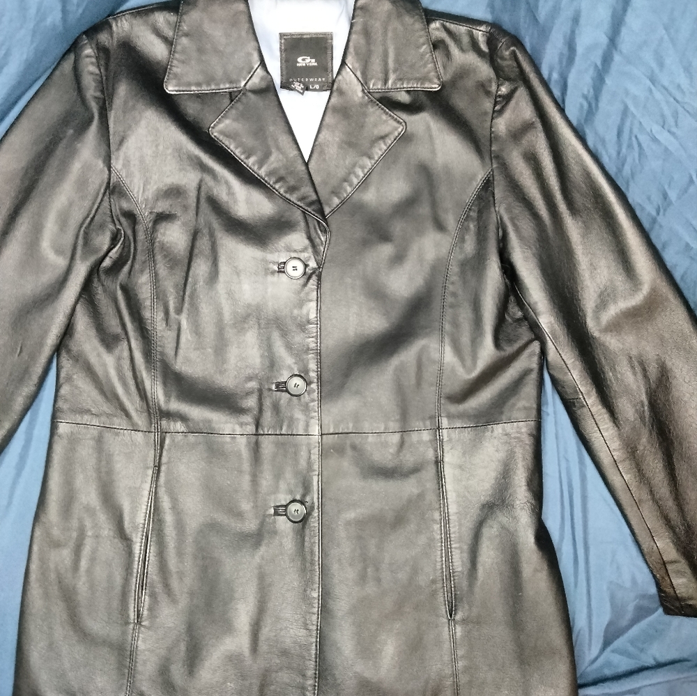 G-III Men's Button Down Leather Jacket